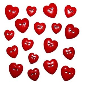 Knopf CC Red: Hearts