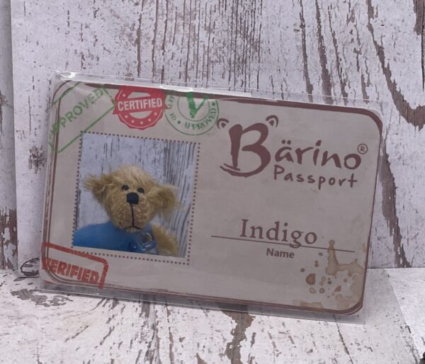 Bärino Bär Indigo 9 cm Künstlerbär – Bild 5