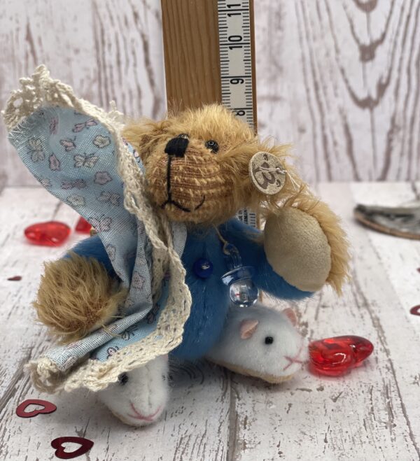 Bärino Bär Indigo 9 cm Künstlerbär – Bild 6