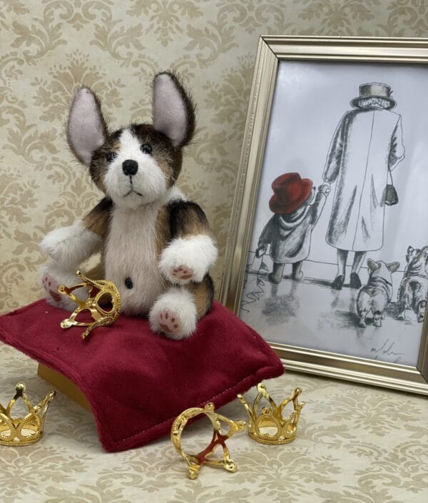 Bärino Corgi Bronko 12 cm Künstlerbär mit Decke – Bild 8