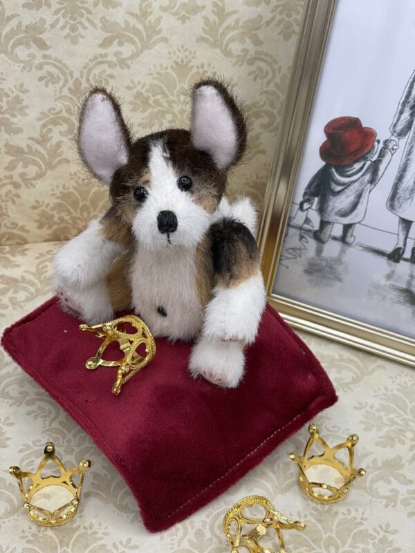 Bärino Corgi Bronko 12 cm Künstlerbär mit Decke