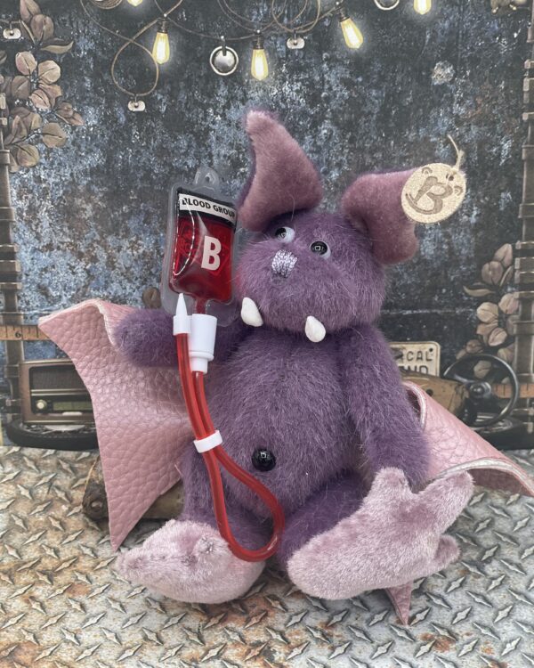 Bärino Fledermaus Merline 14  cm Künstlerbär – Bild 5