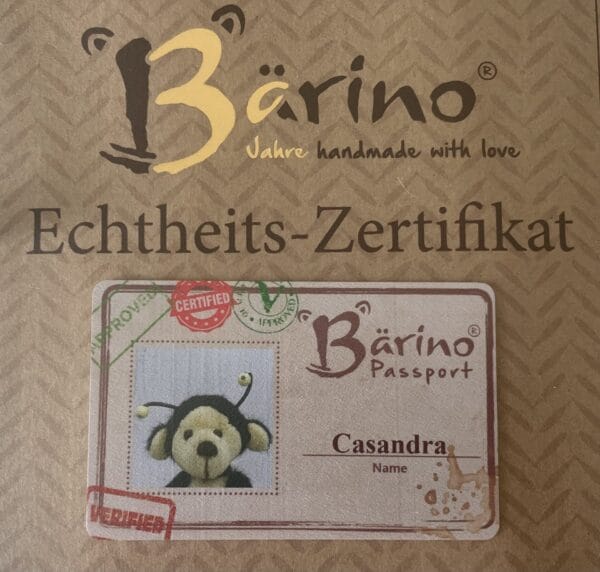 Bärino Biene Casandra mit Honigtopf 9  cm Künstlerbär – Bild 8