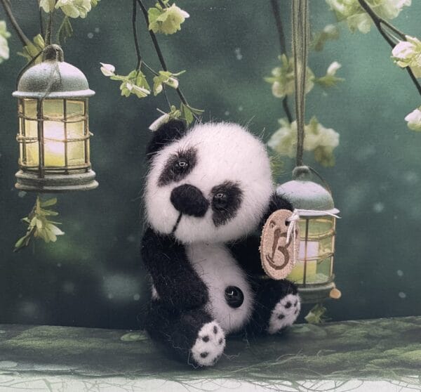 Bärino Pandabär Baby Xian 6 cm Künstlerbär – Bild 7