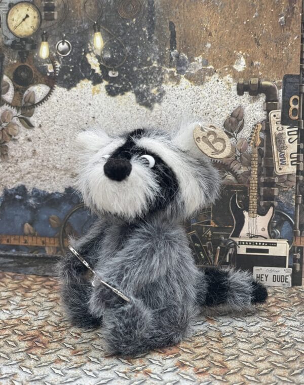 Bärino Waschbär Lorenzo  9 cm Künstlerbär – Bild 3