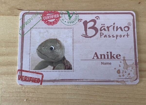 Bärino Schildkrötenmama Anike 15 cm Künstlerbär – Bild 9
