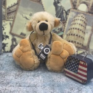 Bärino Bär Travis 20 cm mit Koffer und Kamera – Künstlerbär