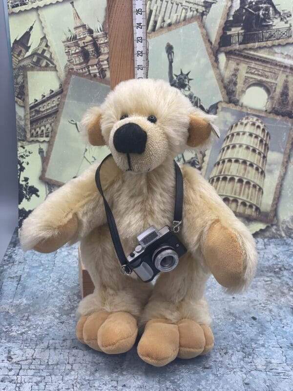 Bärino Bär Travis 20 cm mit Koffer und Kamera - Künstlerbär – Bild 7