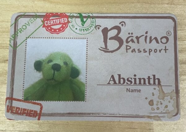 Bärino Bär Absinth 9 cm Künstlerbär – Bild 8