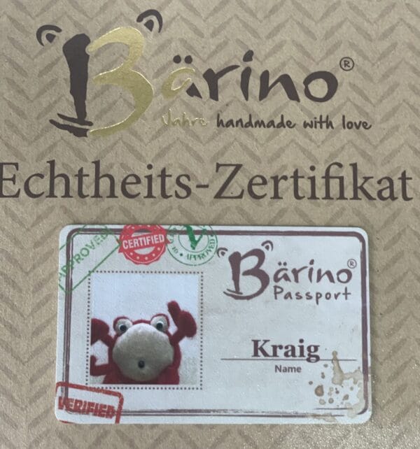 Bärino Krebs Kraig 7 cm Künstlerbär – Bild 6