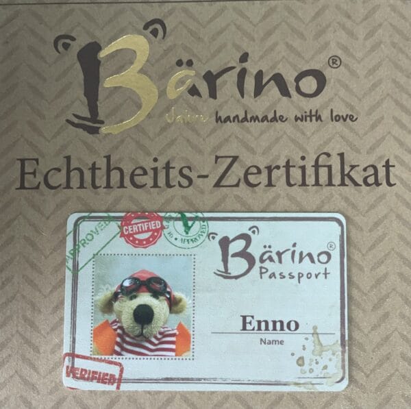 Bärino Bär Enno 17 cm Künstlerbär – Bild 7