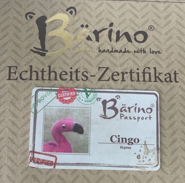 Bärino Flamingo Cingo  9 cm Künstlerbär – Bild 7
