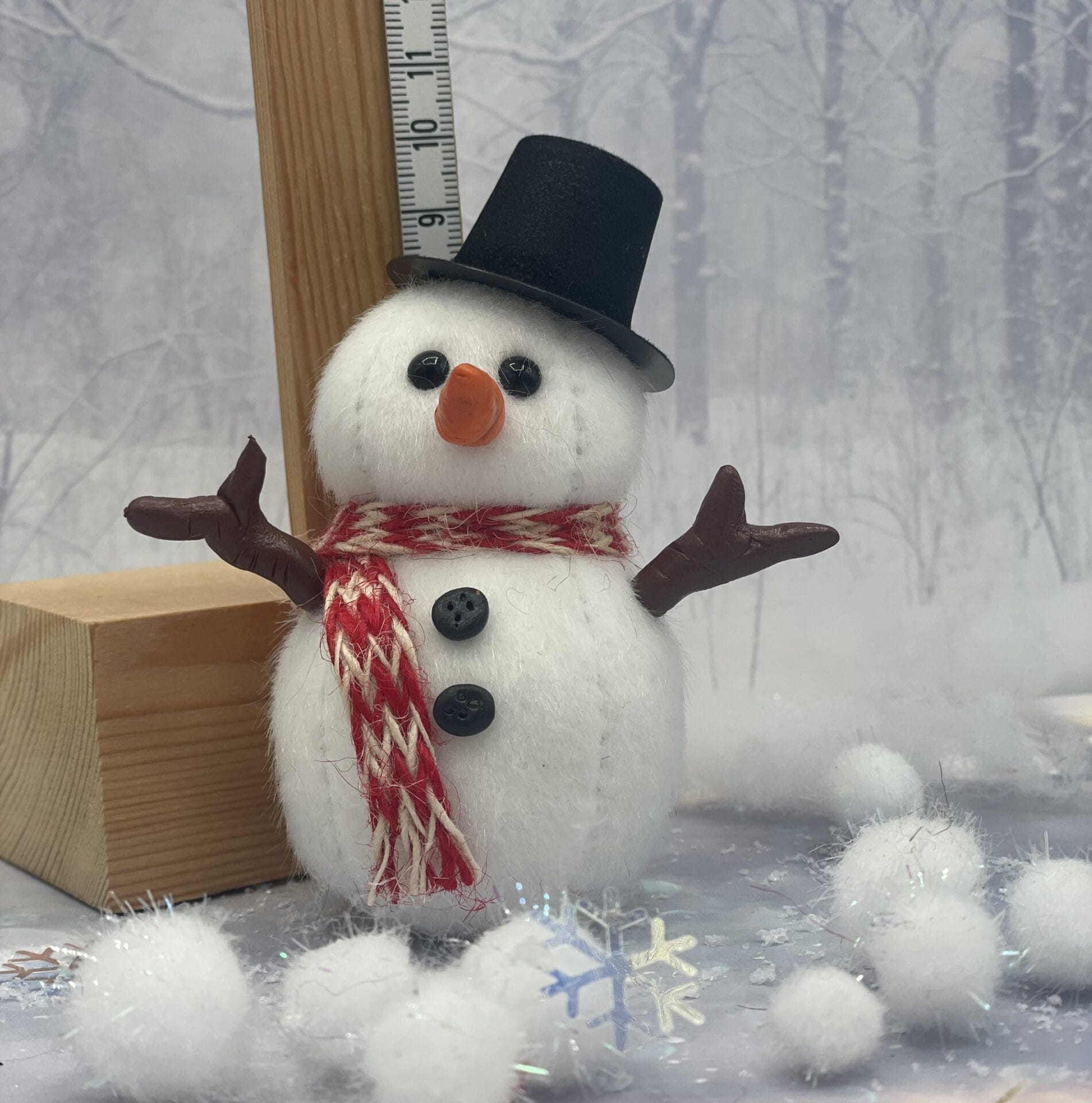 BärinoSchneemann Frosty 9 cm Künstlerbär – Bild 2