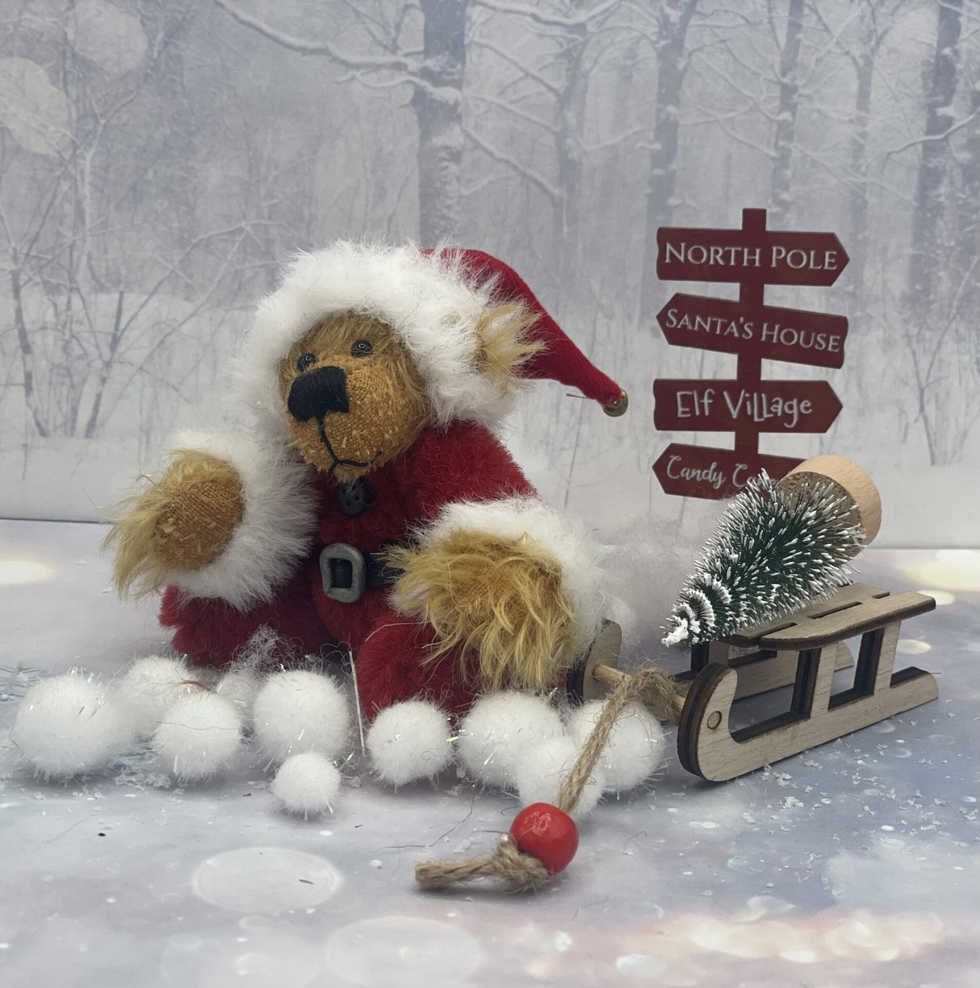 Bärino Bär Santa 9 cm Künstlerbär – Bild 3