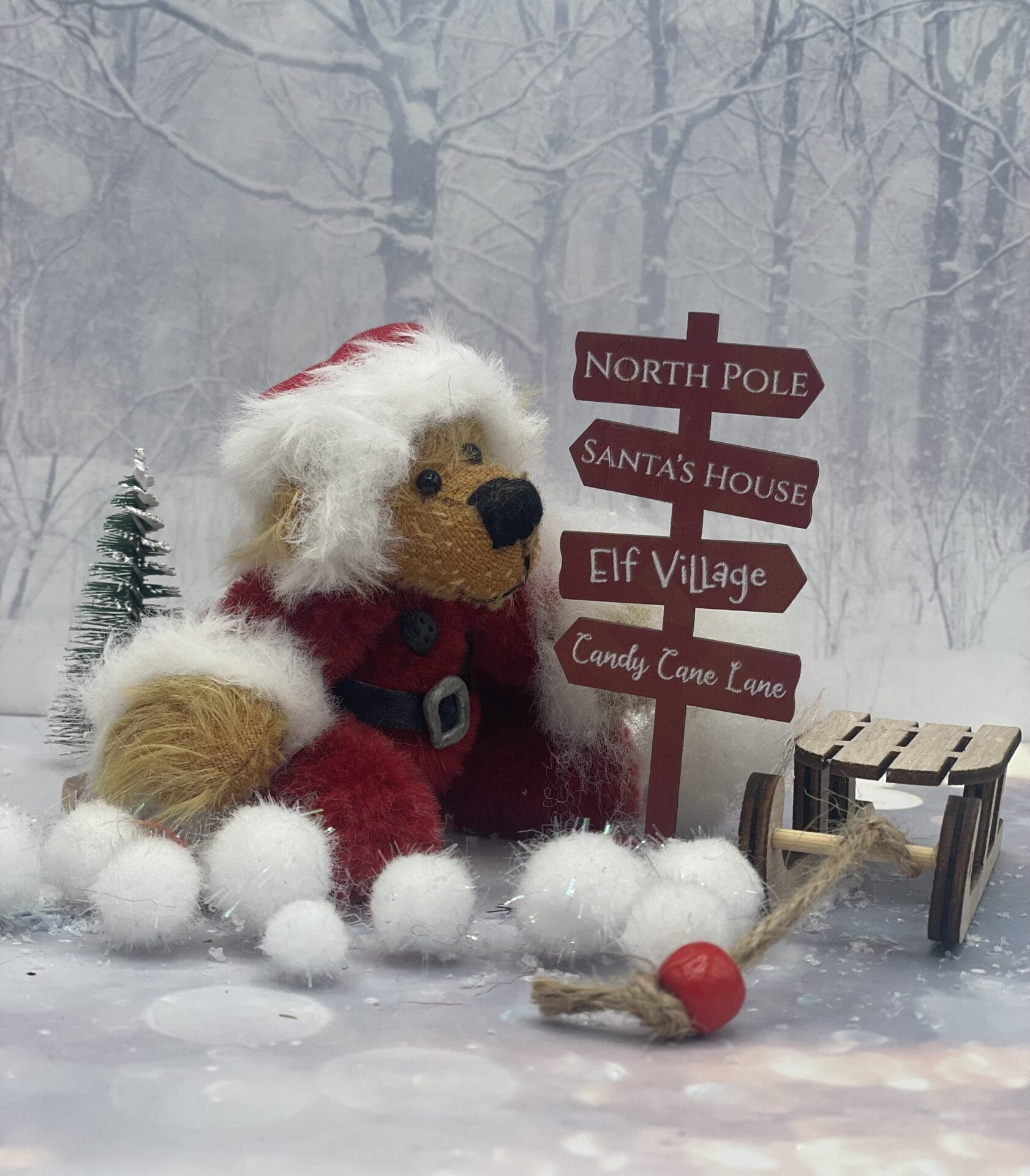 Bärino Bär Santa 9 cm Künstlerbär – Bild 4