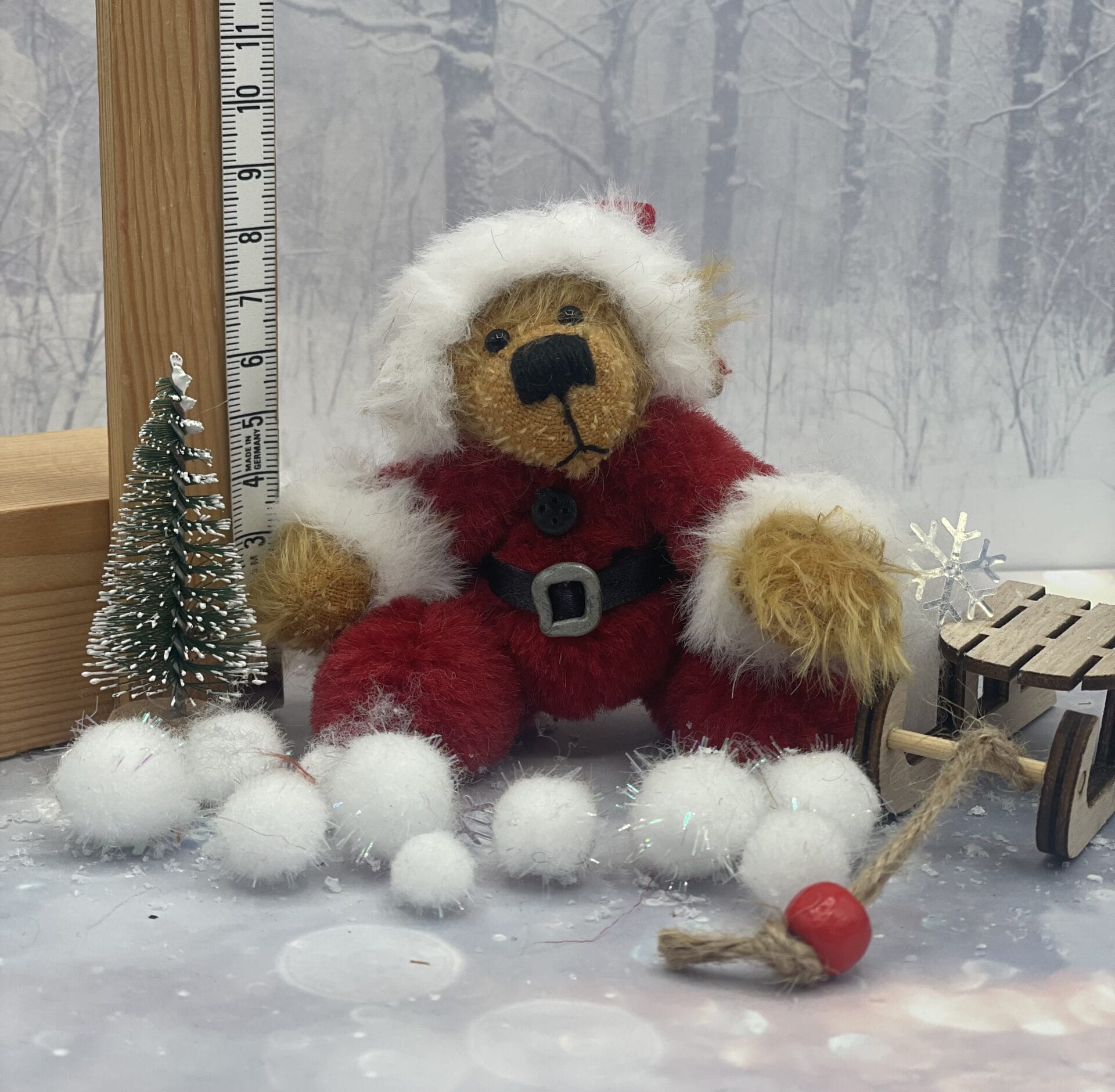 Bärino Bär Santa 9 cm Künstlerbär – Bild 5