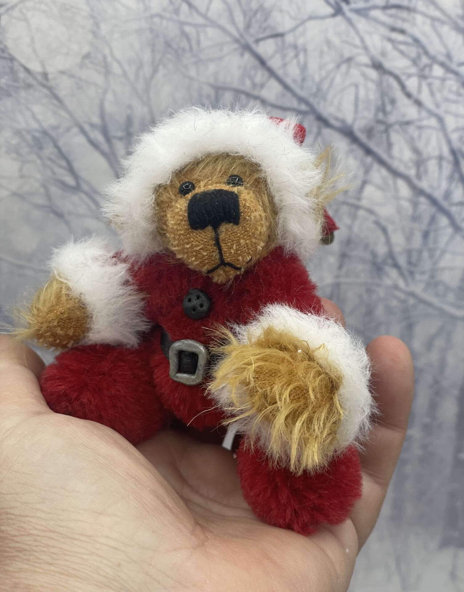 Bärino Bär Santa 9 cm Künstlerbär – Bild 6