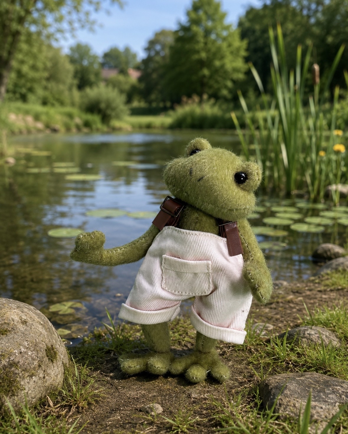 Bärino Frosch Fidor 13 cm Künstlerbär – Bild 3
