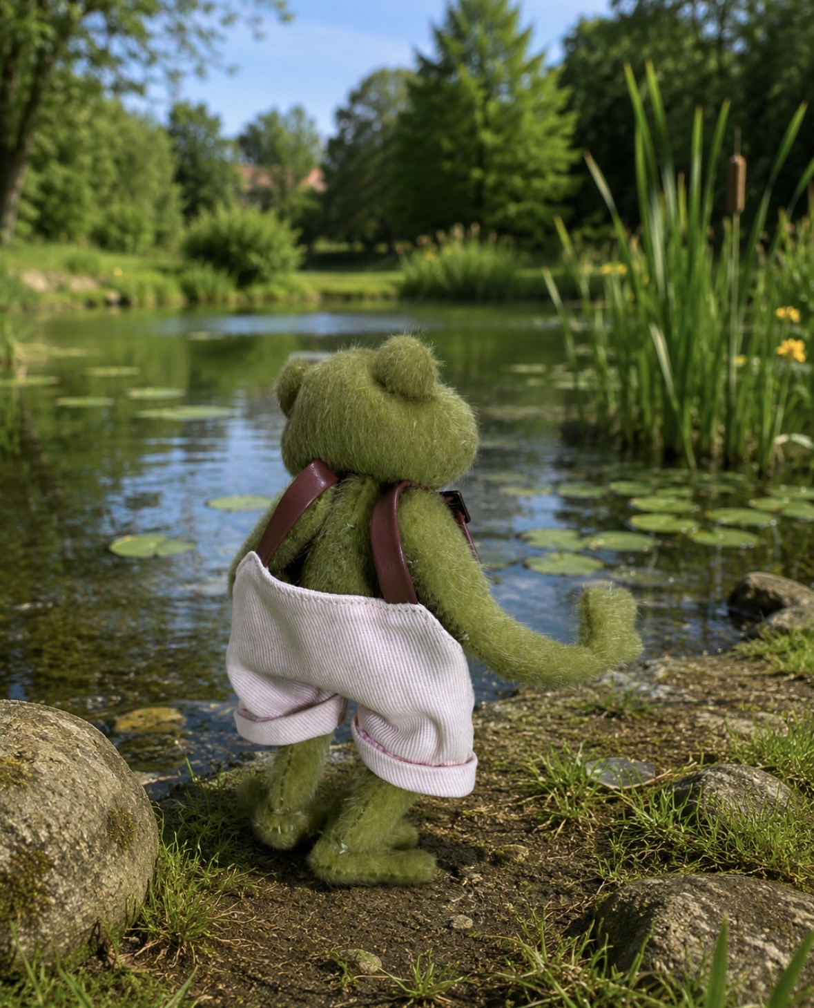 Bärino Frosch Fidor 13 cm Künstlerbär – Bild 4