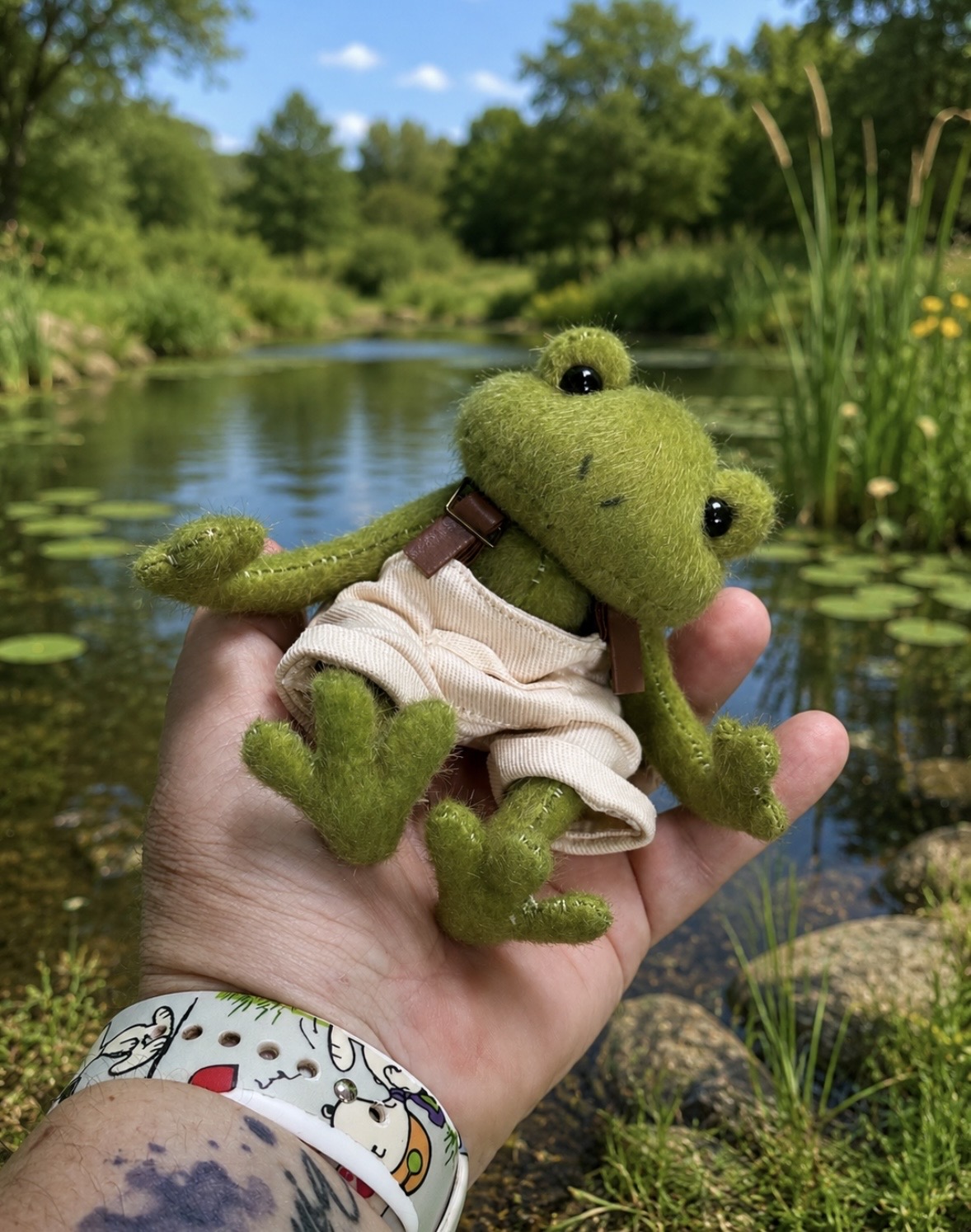 Bärino Frosch Fidor 13 cm Künstlerbär – Bild 5