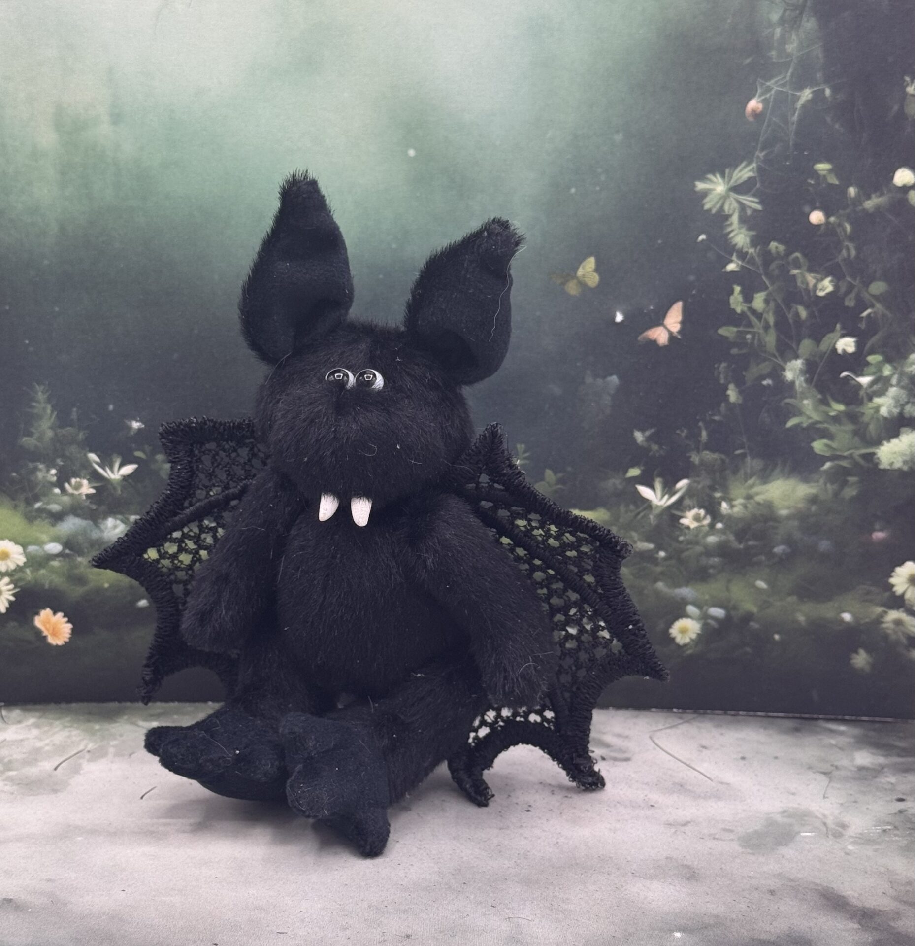 Bärino Fledermaus Amos 14 cm Künstlerbär – Bild 3