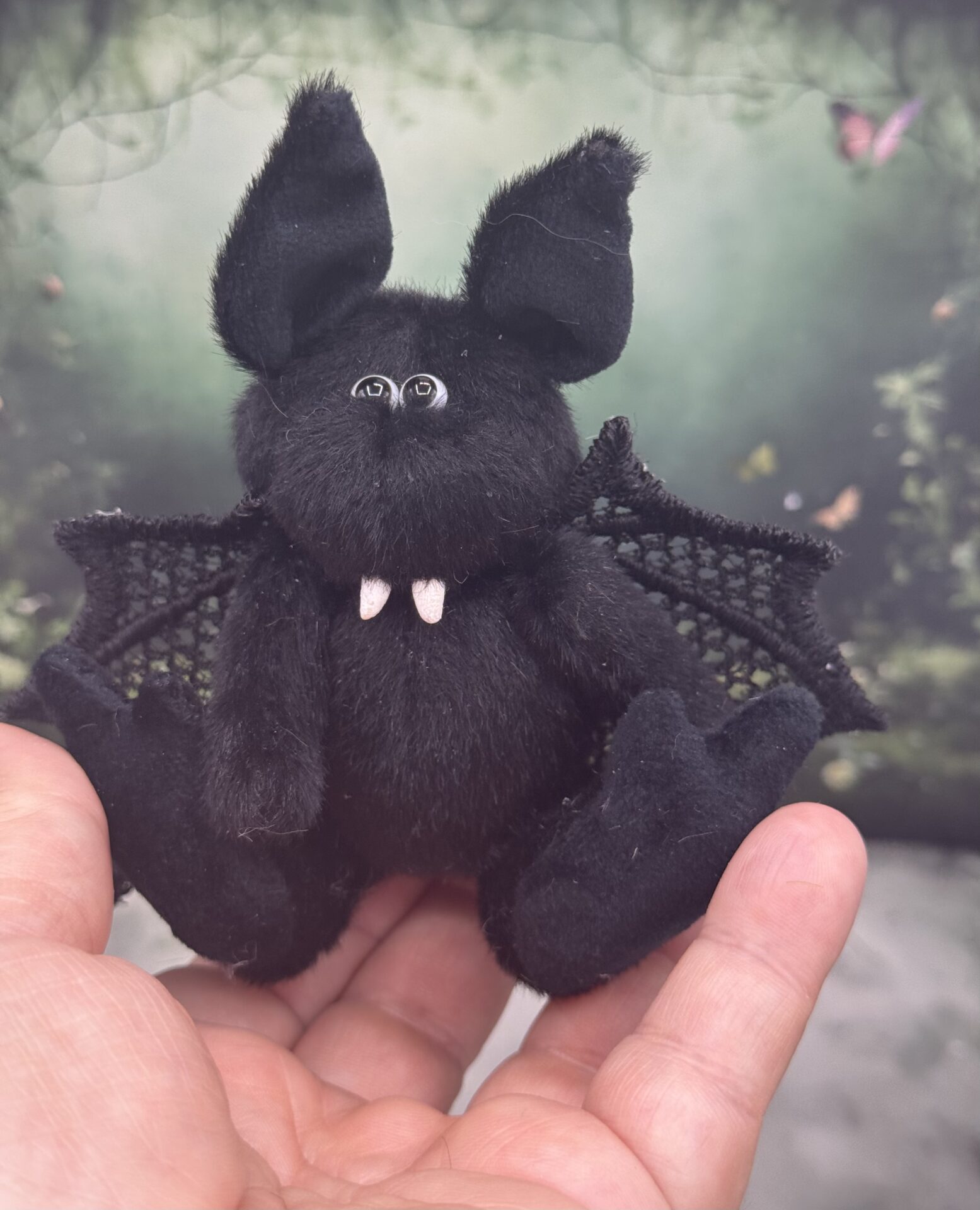 Bärino Fledermaus Amos 14 cm Künstlerbär – Bild 9