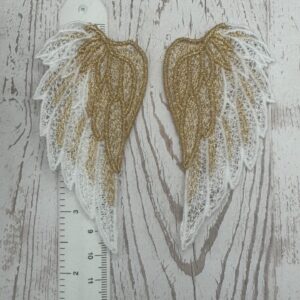 Flügel Weiß  / Gold 9 x 4 cm