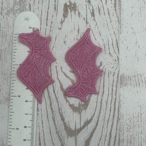 Flügel pink metallic 6×3 cm