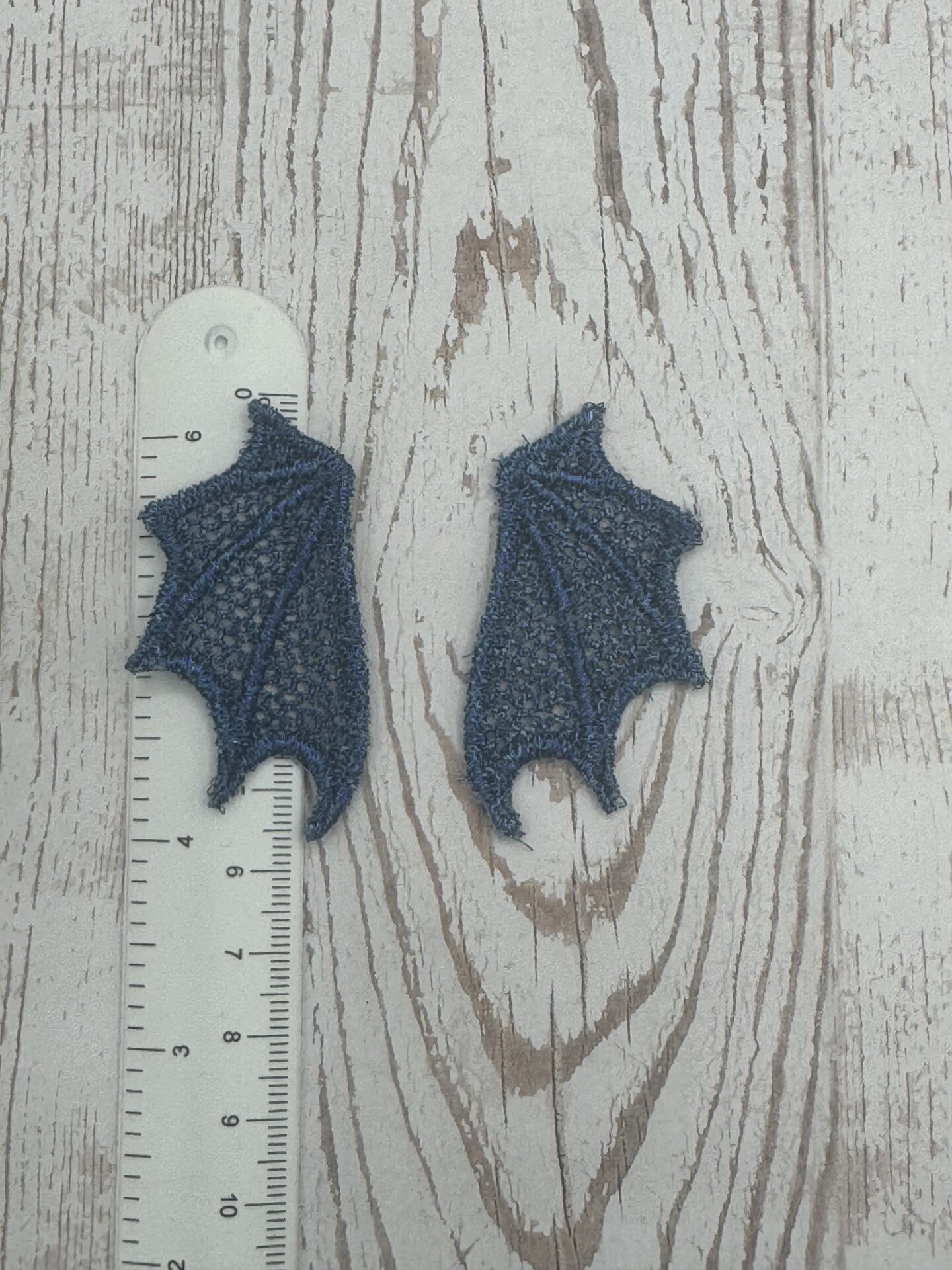 Flügel blau metallic 5,5 x 3 cm