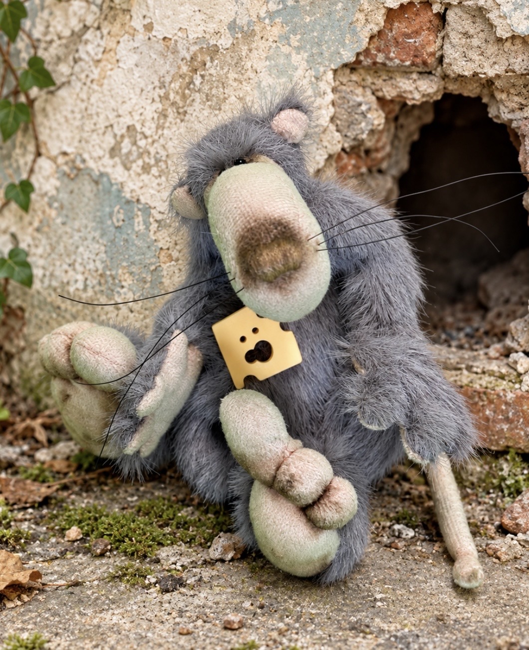 Bärino Ratte Herr Knopf 15 cm Künstlerbär – Bild 3