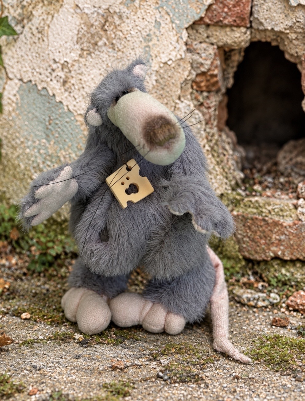 Bärino Ratte Herr Knopf 15 cm Künstlerbär – Bild 4
